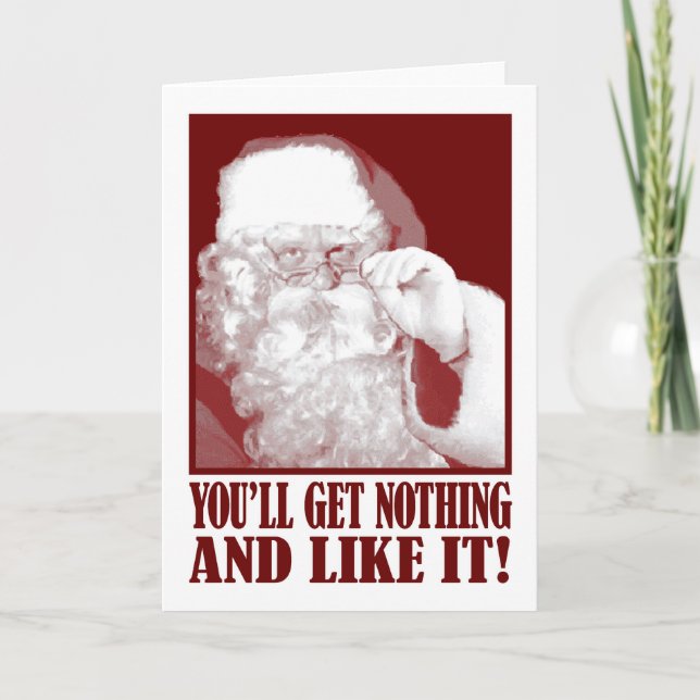 Santa något att säga som du ska, får ingenting och helgkort (Framsida)