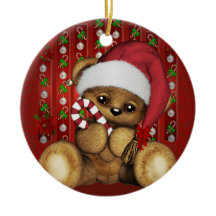 Santa nalle med candy cane