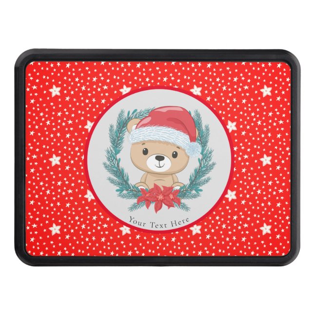 Santa Nalle Red and White Stars jul Dragkroksskydd (Framsidan)