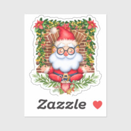 Santa Namaste Yoga Pose Julvinyl Klistermärken
