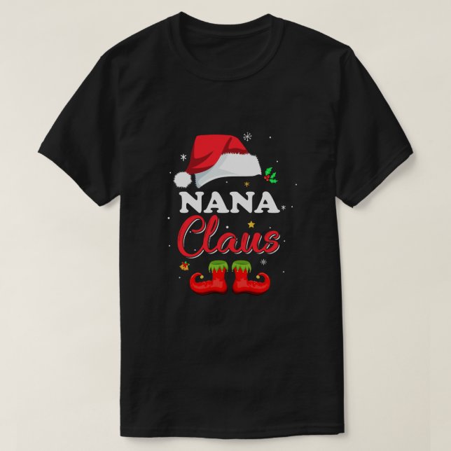 Santa Nana Claus Matchande familj Pajamas jul T Shirt (Design framsida)