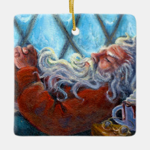 "Santa Napping" Ornament