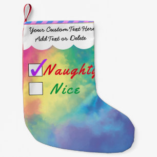 Santa Naughty eller Nice Colorful Smoke Clouds Him Liten Julstrumpa