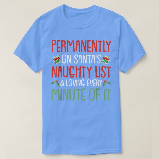 Santa Naughty List jul Funny Julafton Pajama Par T Shirt (Design framsida)