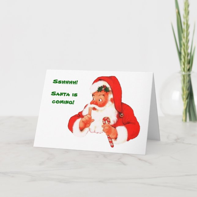 Santa Naughty or Nice Christmas Card Helgkort (Framsida)