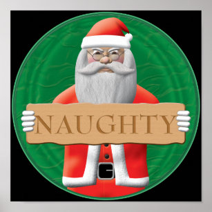 Santa - Naughty Sign Poster