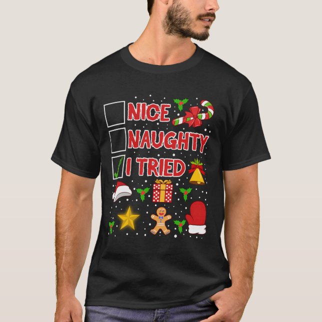 Santa Naughty Vuxen humor Collection T Shirt (Framsida)
