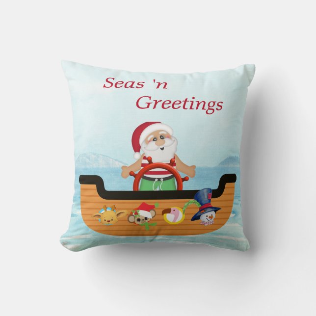 Santa Nautical Jul Pillow Kudde (Framsida)