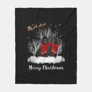 Santa Newfoundland par God jul Hund Gift Fleecefilt