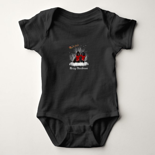Santa Newfoundland par God jul Hund Gift T Shirt (Framsida)