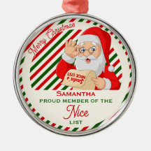 Santa Nice List Proud Member Medal Christmas