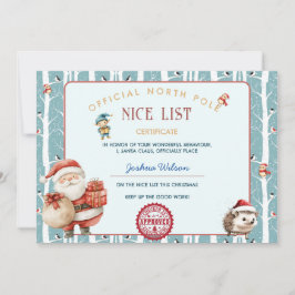 Santa Nice List Winter Woodland Jul Inbjudningar