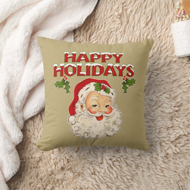 Santa No 2 Happy Holidays Kudde (Filt)