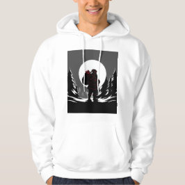 Santa Noir – Black & White Santa with Red Glow  Hoodie
