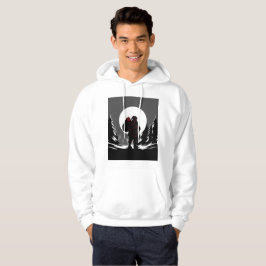 Santa Noir – Svart & vit tomte med röd glöd Hoodie
