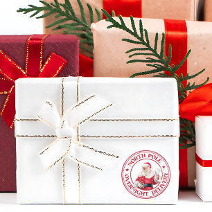 Santa North Pole Delivery Runt Klistermärke