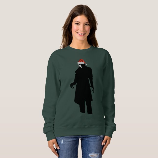 Santa nosferatu julafton livens sweatshirt t-shirt (Hel framsida)
