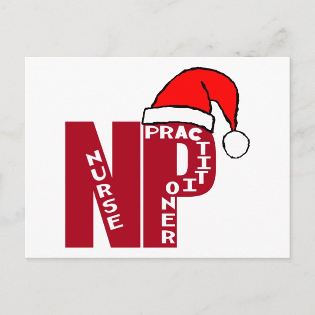 SANTA NP Big Red - NURSE PRACTITIONER Helg Vykort (Framsida)