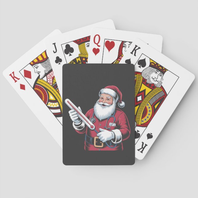 Santa Nurse Xmas Nursing Healthcare Worker   Casinokort (Baksidan)