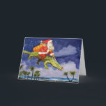 Santa och Alligator Chrismas Kort<br><div class="desc">jultomten rider på en alligator. En aning. Tomten, som är ganska resursrik, har tränat krokodiler för Florida-leveranser. Renar klarar sig inte bra i Florida-klimatet, så han har lärt gatorerna att flyga. jultomten är en fantastisk gammal vän, och det är så vi gör jul i Florida. Det här unika tomtkortet med...</div>