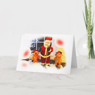 Santa och björnar festliga kort