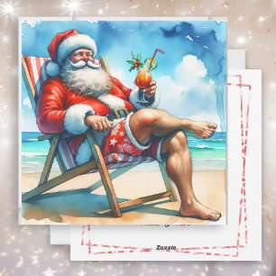 Santa och Bloody Marry Funny Snowbird-jul Julkort