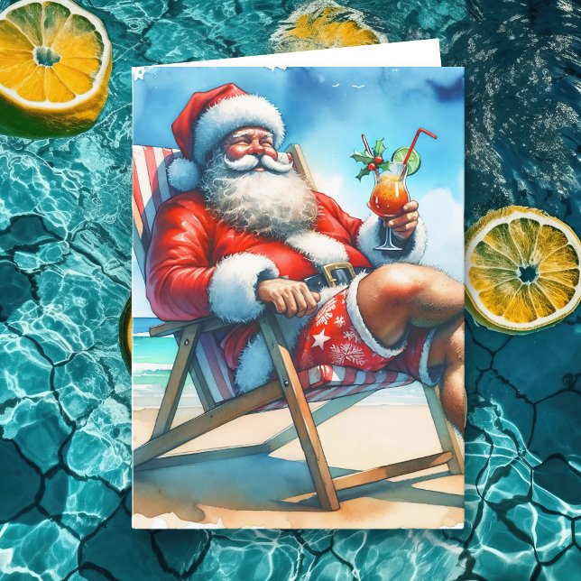 Santa och Bloody Mary Funny Snowbird jul Helgkort (Skapare uppladdad)
