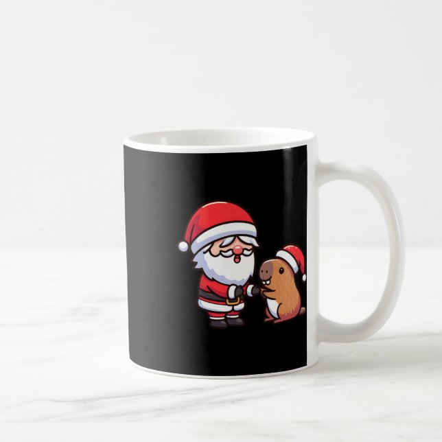 Santa och Capybara High-Fiving Småbarn Boys Jesus Kaffemugg (Höger)