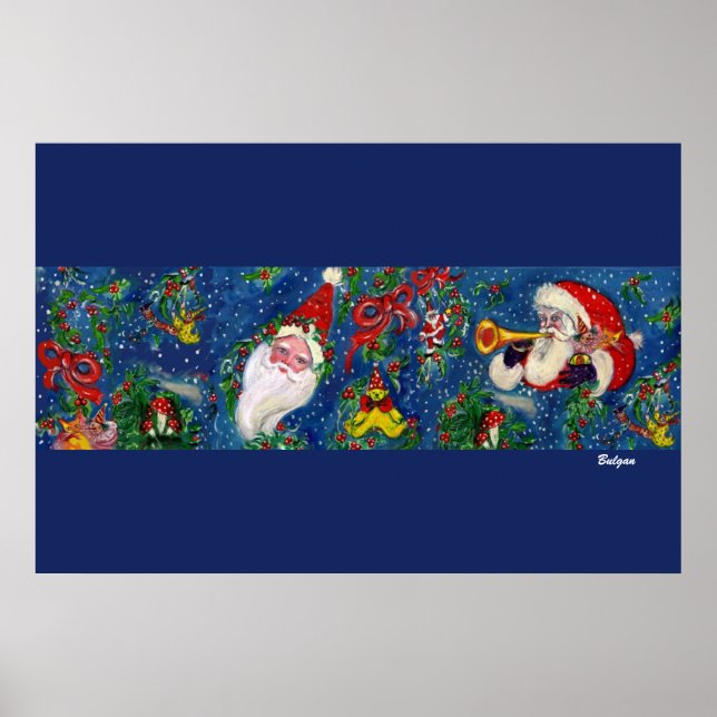 SANTA OCH CHRISTMAS KVÄLL POSTER (Framsidan)