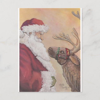 Santa och Comet Helg Vykort