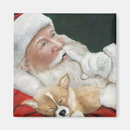Santa och Corgi Valp, julgranen Magnet