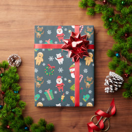 Santa och Friends jul Mönster Presentpapper