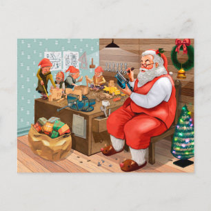 Santa och hans älvar i seminariet helg vykort