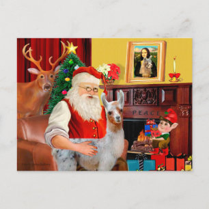 Santa och hans Baby Llama Helg Vykort