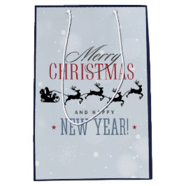 Santa och hans flygande renare Silhouette-jul