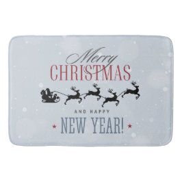 Santa och hans flygande renare Silhouette-jul Badrumsmatta