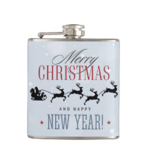 Santa och hans flygande renare Silhouette-jul