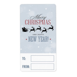 Santa och hans flygande renare Silhouette-jul Fraktsedel