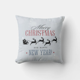 Santa och hans flygande renare Silhouette-jul Kudde