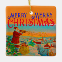 Santa och hans julhorn Ornament