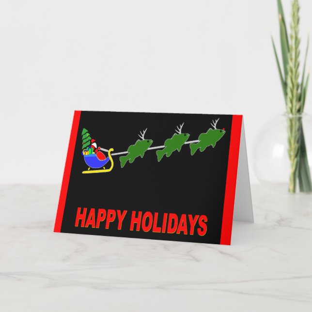 Santa och hans kort "för bas- hjort" (Framsida)