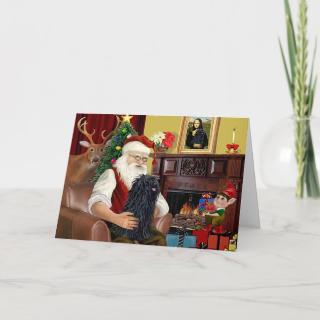 Santa och hans Puli Helgkort (Framsida)