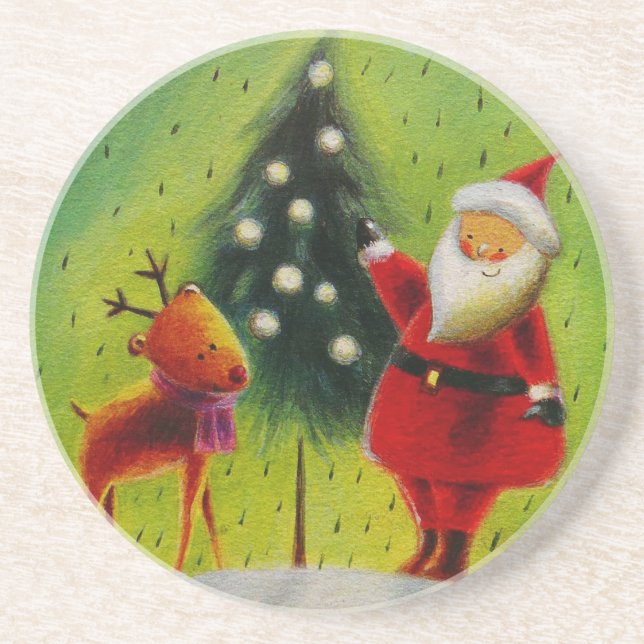 Santa och hans rener underlägg (Framsidan)