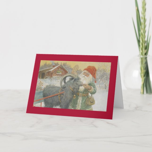 Santa och hans Sleigh Helgkort (Framsida)