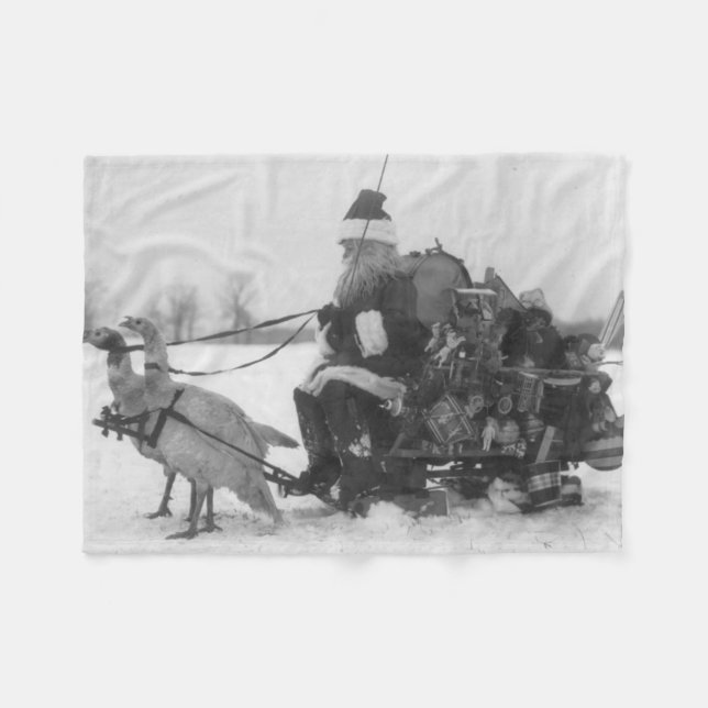 Santa och hans Turkiet ren Fleecefilt (Framsidan (Horisontell))