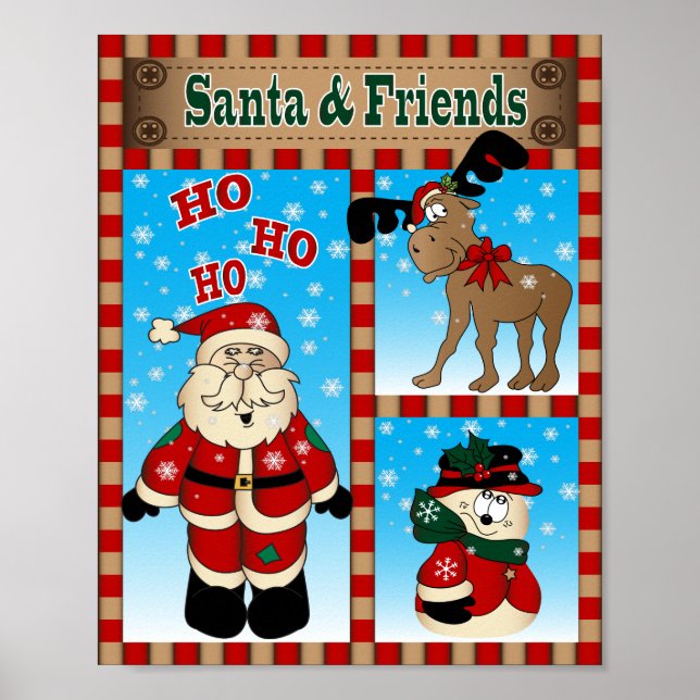 Santa och hans vintervänner poster (Framsidan)