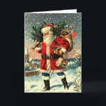 Santa och hans Wares Helgkort<br><div class="desc">Är inte endast detta hälsningkort stiligt, utan det skrivs ut med de mest fina bläcken och papperet. Mot efterkrav kort för all klassiker, antikvitet och Victorianhälsning. Överför ett kort som ska säkert är ett kort som ska minnas. Denna julkort är ett biet av konst som är värdigt av att inrama....</div>