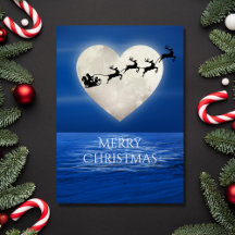 Santa och Heart Full Moon Beach-jul