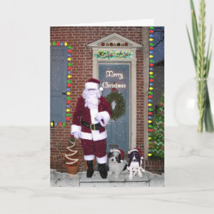 Santa och hjälpredagod julkort helgkort