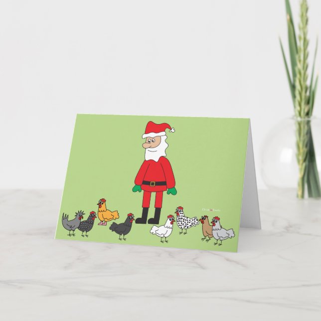 Santa och hönor helgkort (Framsida)